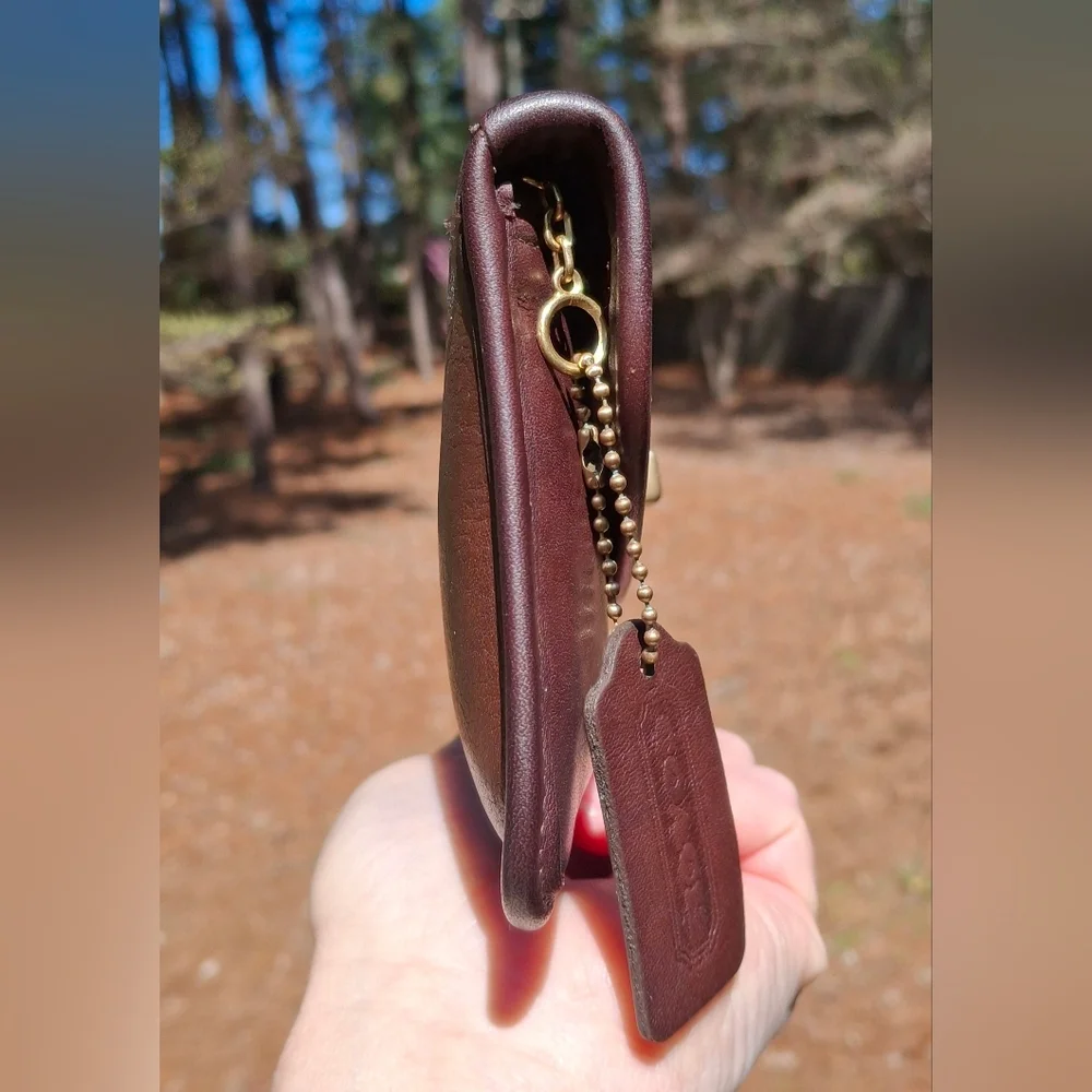 Vintage 90's Coach Brown Glove Tanned Leather Turnlock Case Clutch Pouch #7171 - Picture 5 of 12